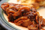 Grilled Steak with Sauteed Shallots & Mushroom Gravy