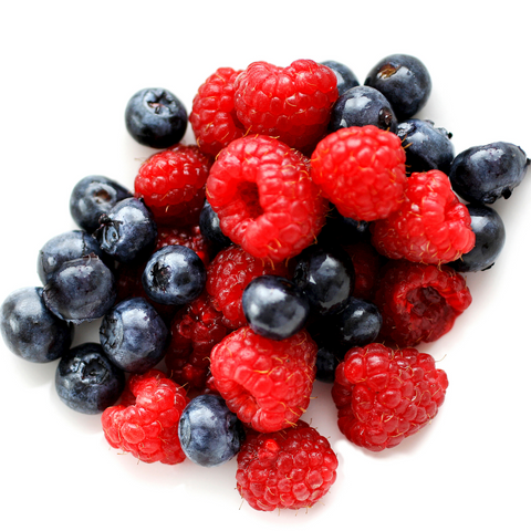 blueberries mixed with raspberries