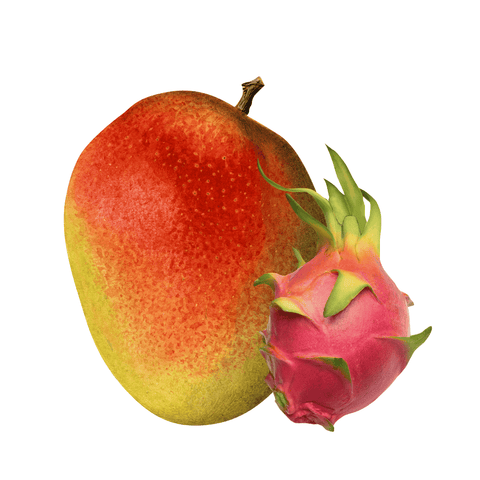 mango and dragon fruit