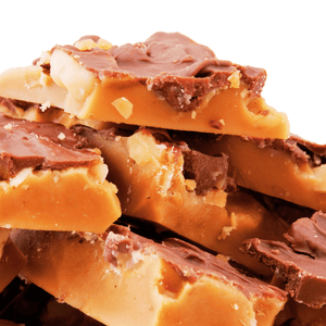 stack of butter toffee with chocolate